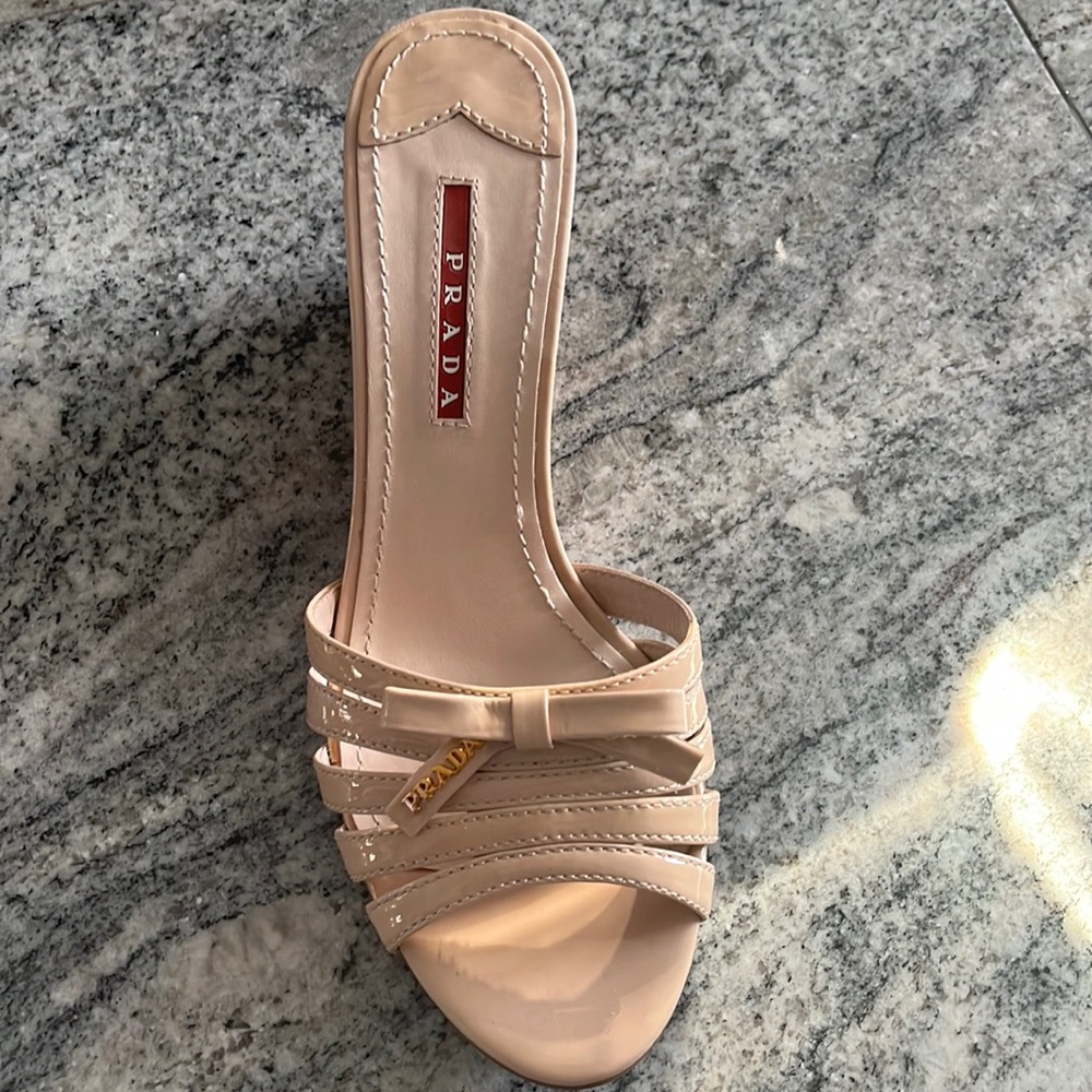 Prada vintage nude wedges